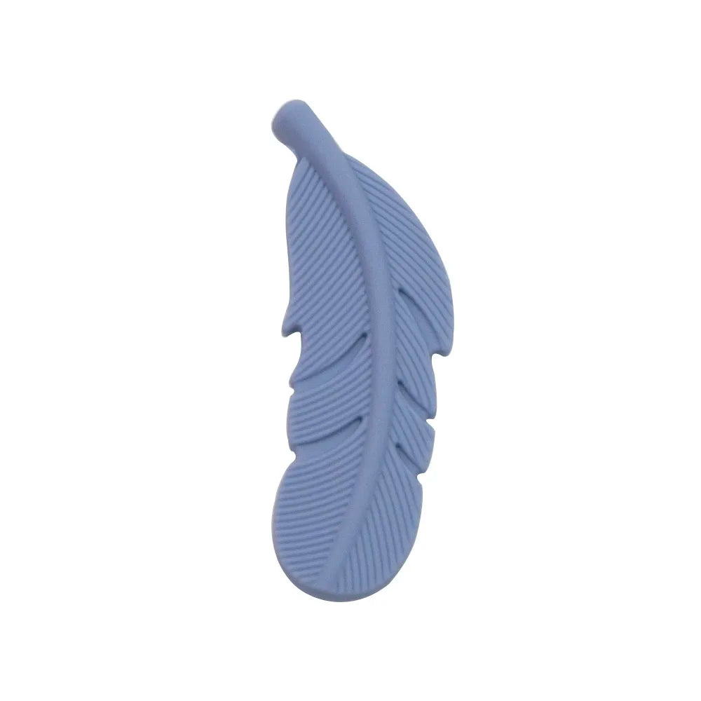 10Pcs Feather Silicone Beads Baby Teether BPA Free Handmade Chewable Sensory Pacifier Clip Jewelry for Baby Toys