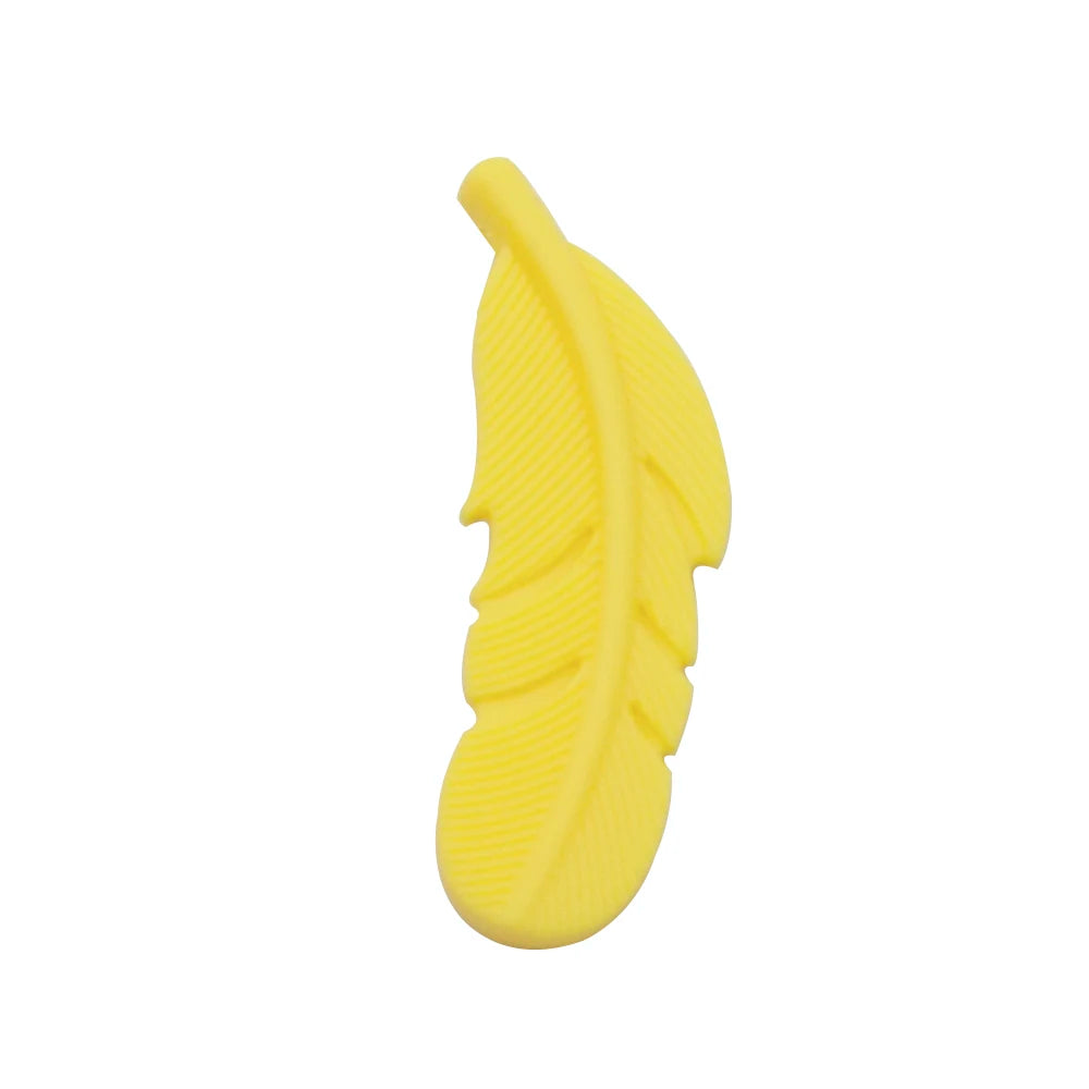 10Pcs Feather Silicone Beads Baby Teether BPA Free Handmade Chewable Sensory Pacifier Clip Jewelry for Baby Toys