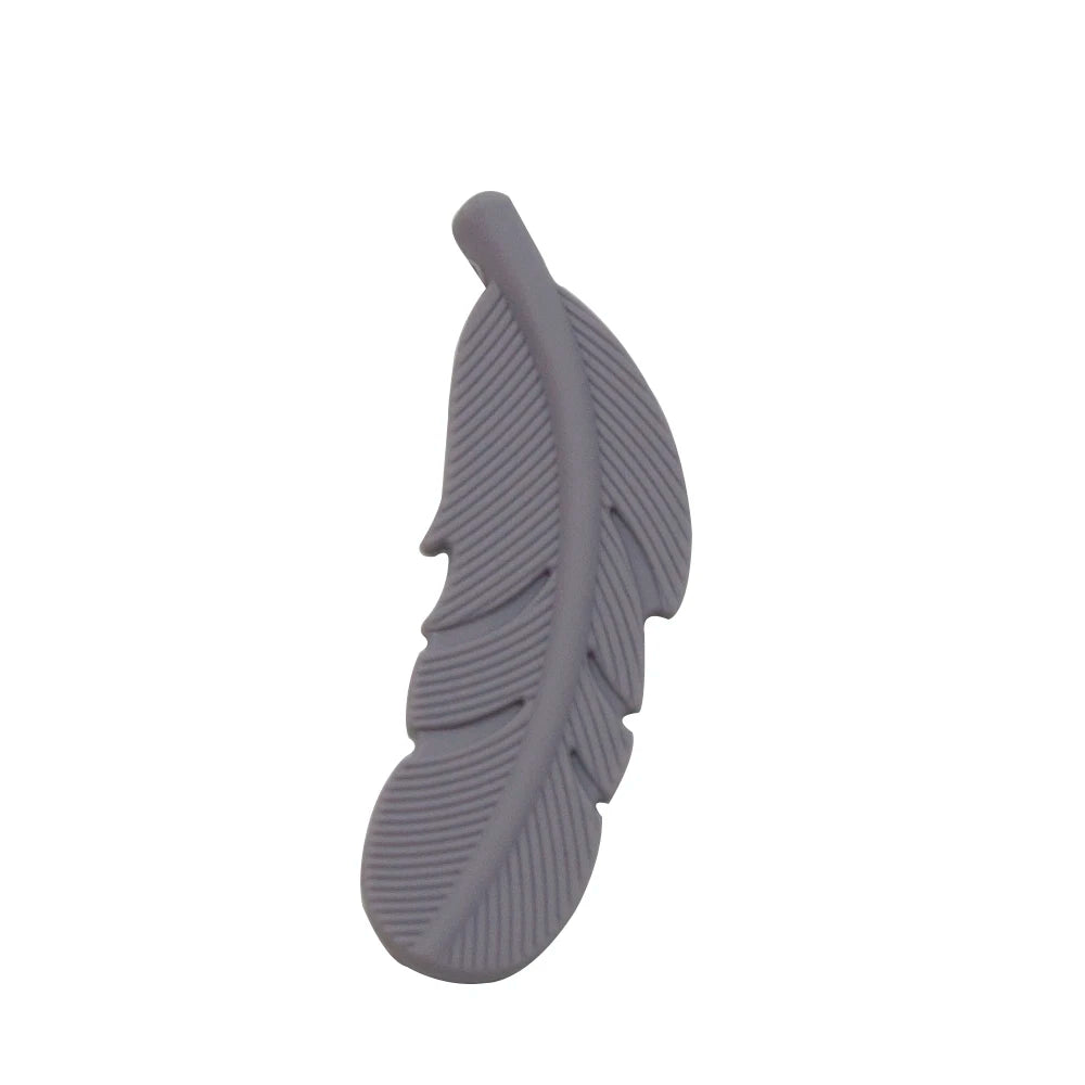 10Pcs Feather Silicone Beads Baby Teether BPA Free Handmade Chewable Sensory Pacifier Clip Jewelry for Baby Toys