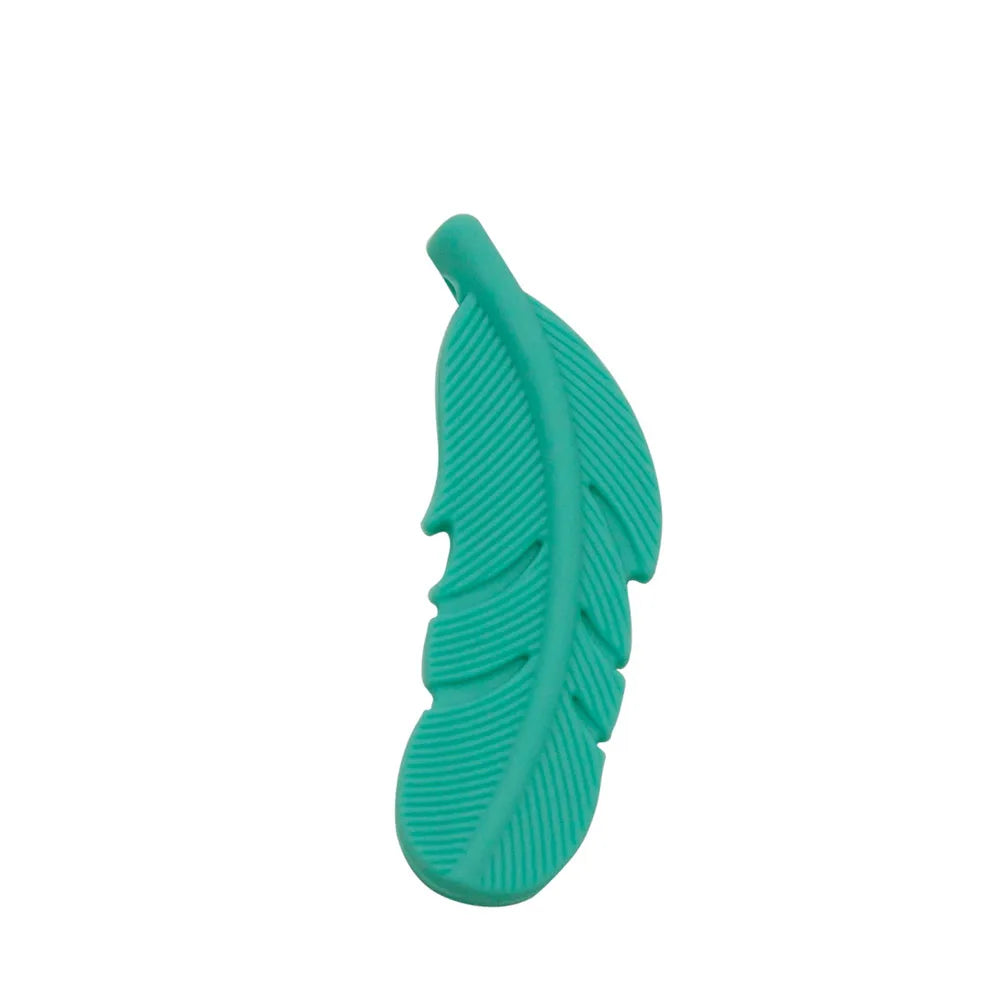 10Pcs Feather Silicone Beads Baby Teether BPA Free Handmade Chewable Sensory Pacifier Clip Jewelry for Baby Toys
