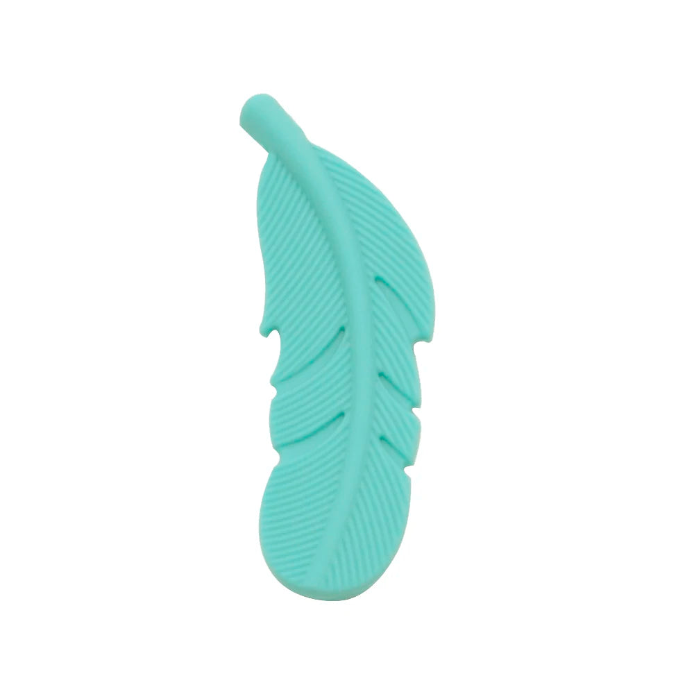 10Pcs Feather Silicone Beads Baby Teether BPA Free Handmade Chewable Sensory Pacifier Clip Jewelry for Baby Toys