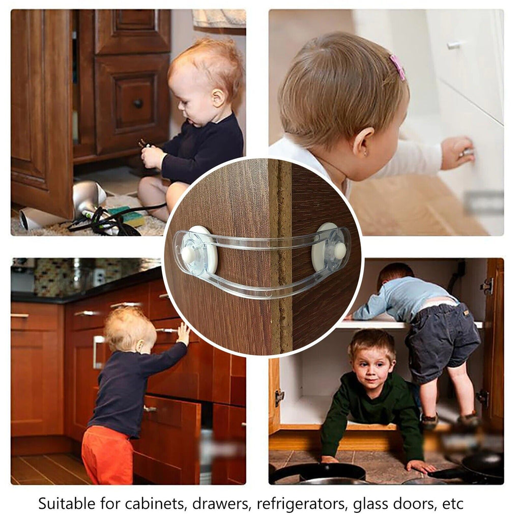 20X Child Baby Cupboard Cabinet Safety Lock Pet Proofing Door Drawer Fridge Kids