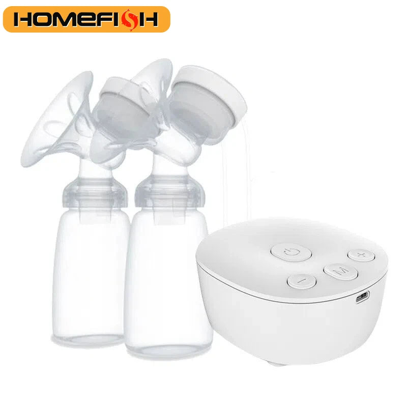 Double Electric Breast Pump USB Electric Breast Pump with Baby Milk Bottle Cold Heat Pad BPA Free Powerful Breast Pumps
