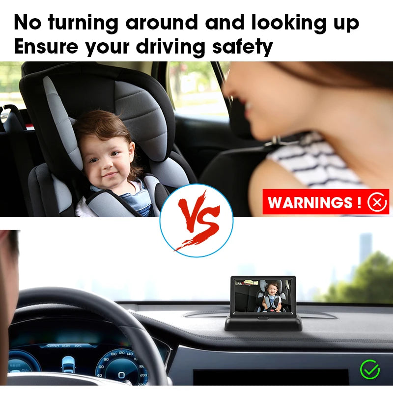 HD 1080P Car Baby Back Seat Camera Child In-Car Monitor Camera for Car Radio Dash Cam Rearview Mirror Dashboard Display Screen
