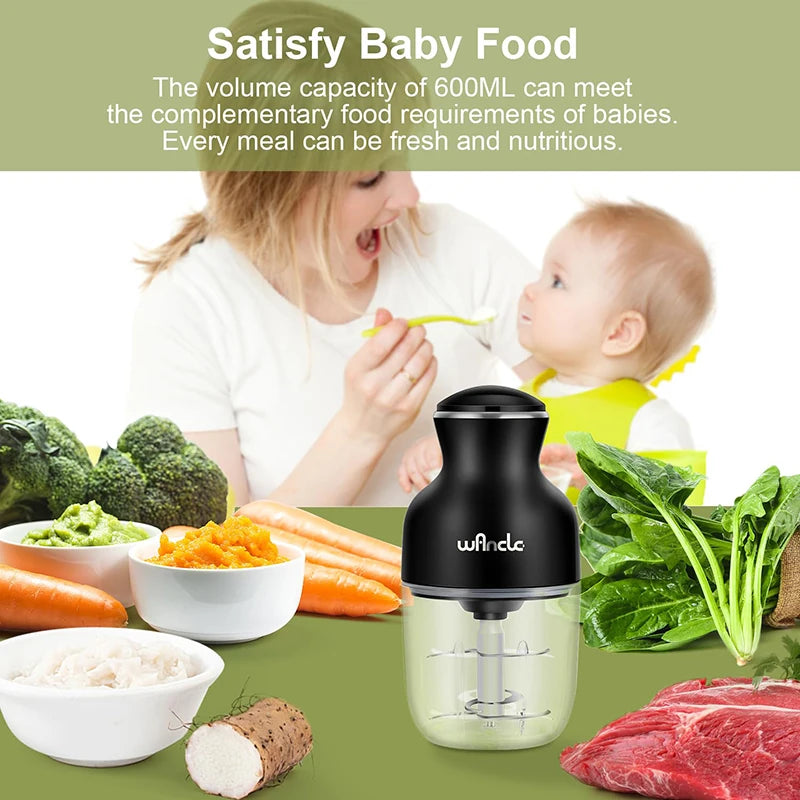 0.6L Household Meat Grinder Food Processor Stainless Steel Blade 350W High Power Vegetable Fruit Chopper Kitchen Grinder