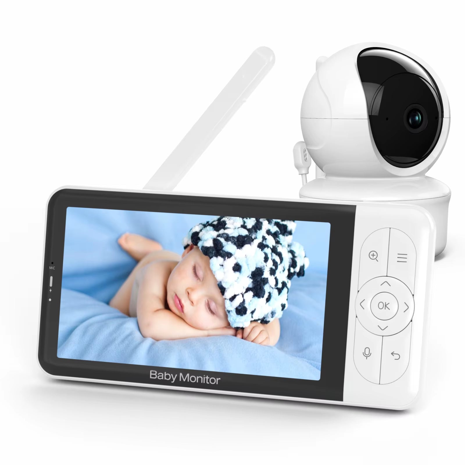 Tuya Wifi Baby Monitor 2.4GH Wifi 1080P Camera Nightvision Motion and Sound Notifications Humidity Support Phone App Control