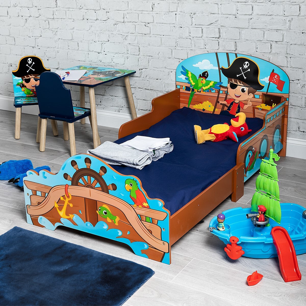 Wooden Toddler Kids Junior Children'S Wood Single Bed Nursery Bedroom Furniture