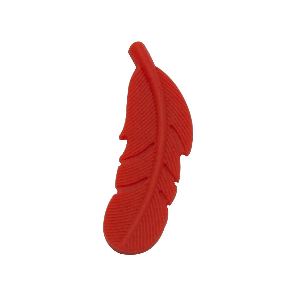 10Pcs Feather Silicone Beads Baby Teether BPA Free Handmade Chewable Sensory Pacifier Clip Jewelry for Baby Toys