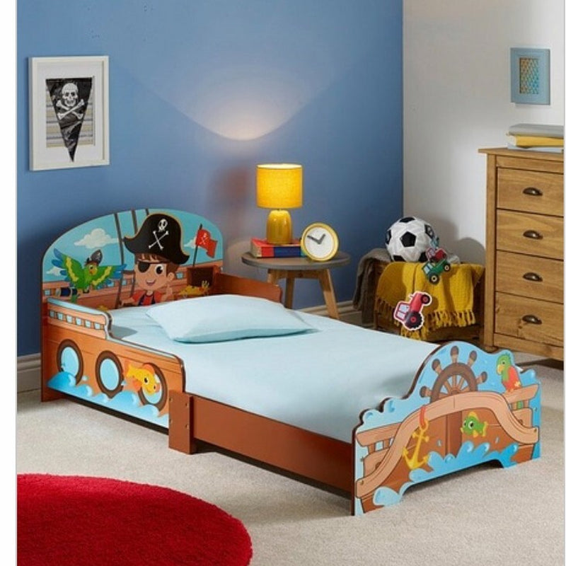Wooden Toddler Kids Junior Children'S Wood Single Bed Nursery Bedroom Furniture