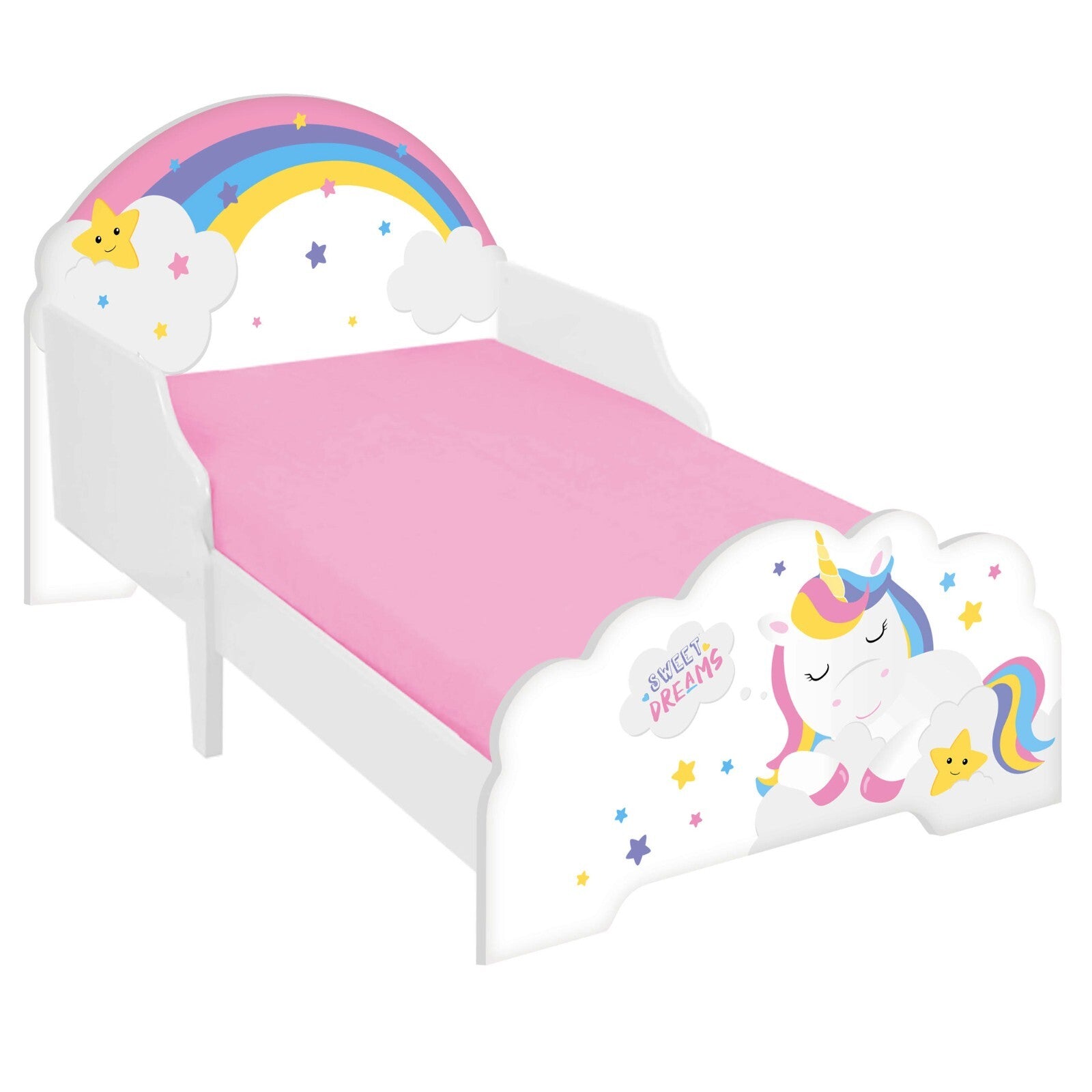 Wooden Toddler Kids Junior Children'S Wood Single Bed Nursery Bedroom Furniture