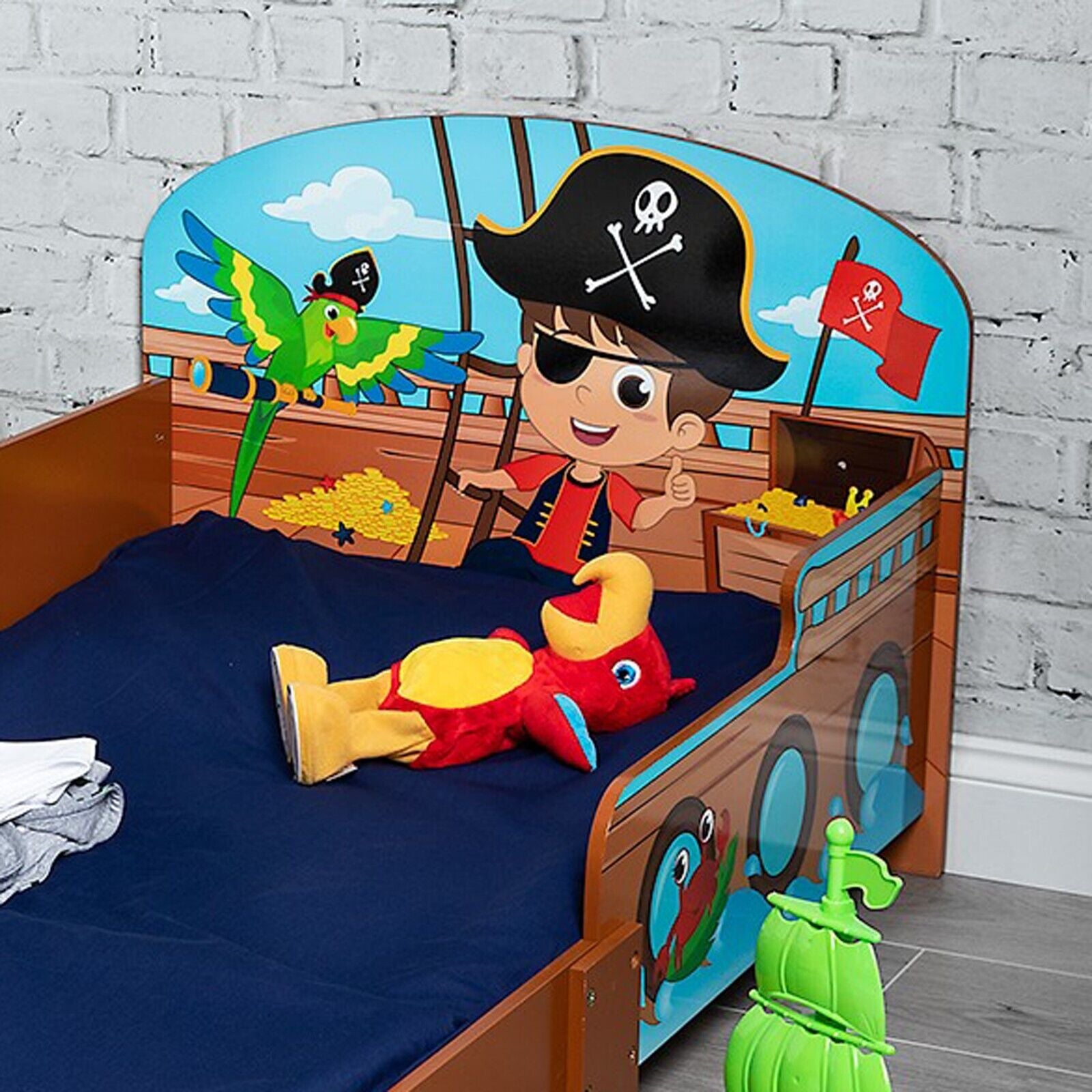 Wooden Toddler Kids Junior Children'S Wood Single Bed Nursery Bedroom Furniture