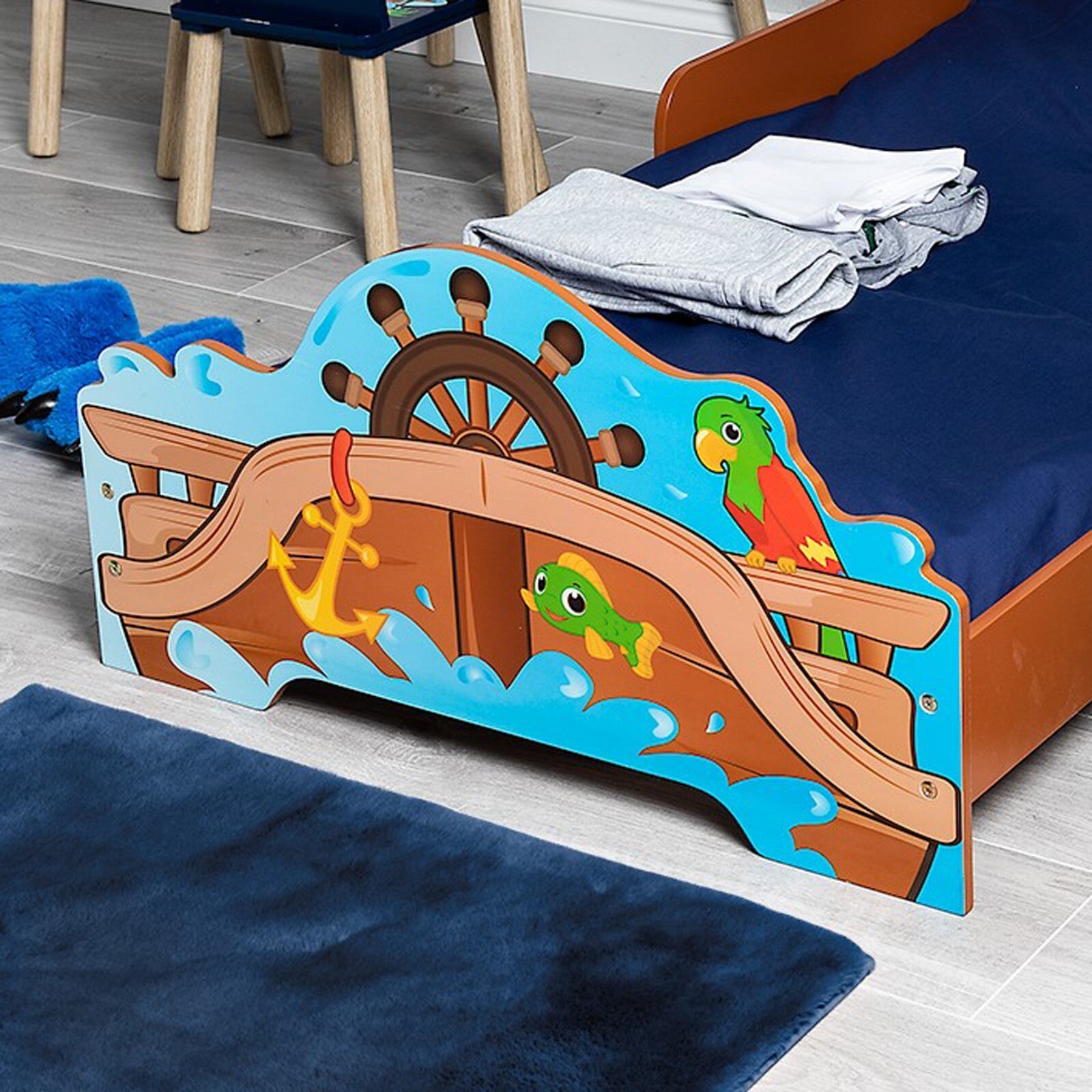 Wooden Toddler Kids Junior Children'S Wood Single Bed Nursery Bedroom Furniture